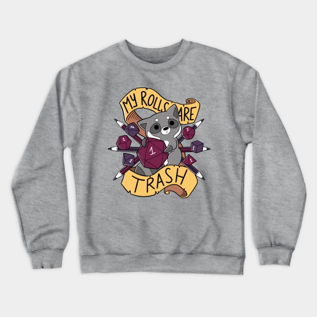 RPG Raccoon Crewneck Sweatshirt by TaylorRoss1